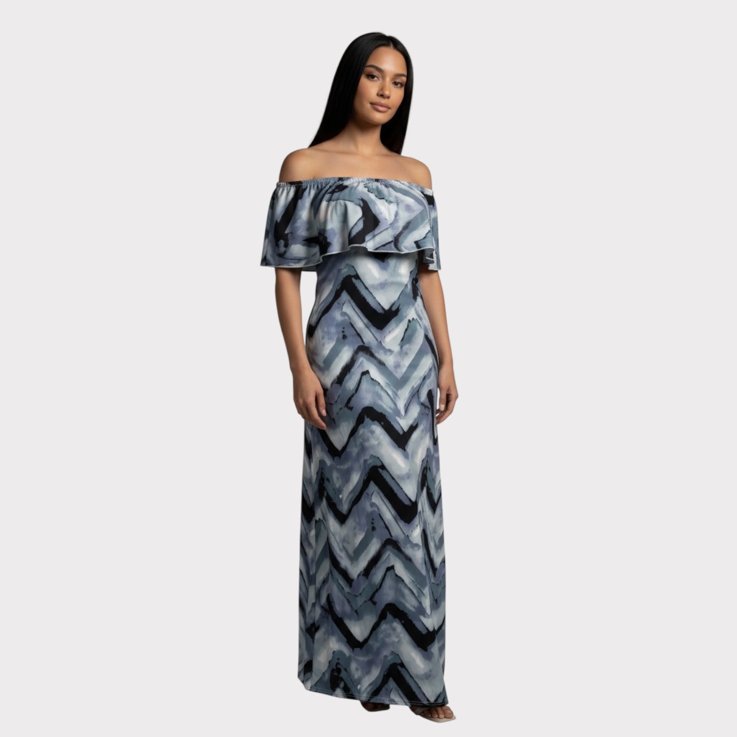 Vestido largo azul marino maxi para mujer