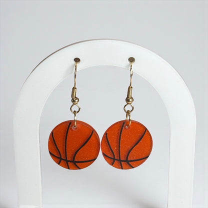 Small Basketball Arylic Drop Earrings