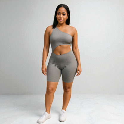 Women Waist Cut Out Short Romper
