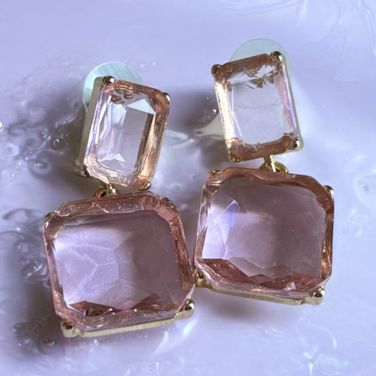 Light Pink Gem Dangle Earring
