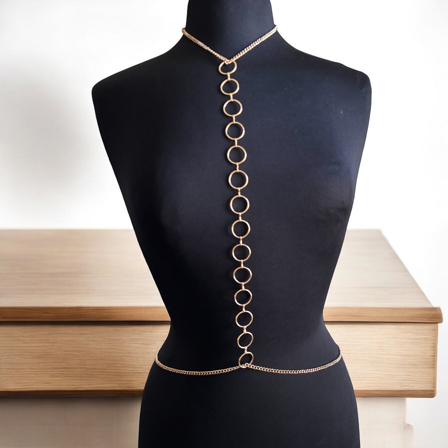 Geometric Cross Harness Chest Chain
