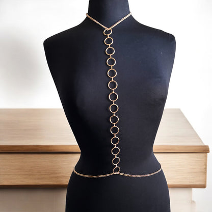 Geometric Cross Harness Chest Chain