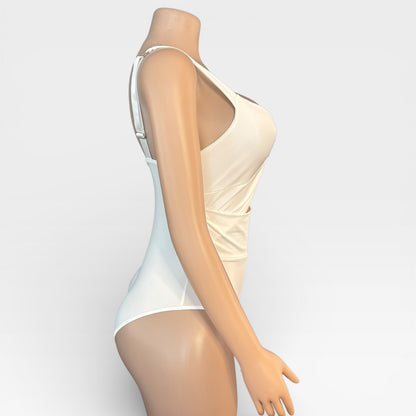 Cut-out Twist Knot V Neck Sleeveless Bodysuit