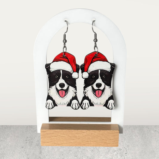 Dog Wood Drop Earring