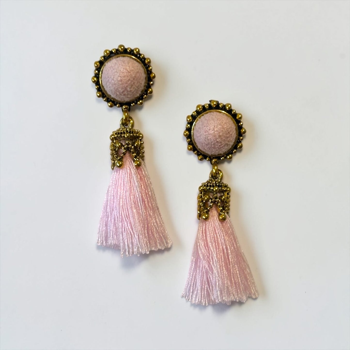 Vintage Women Velvet Pink Earrings