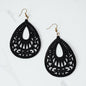 Wood Hollow Out Drop Earrings