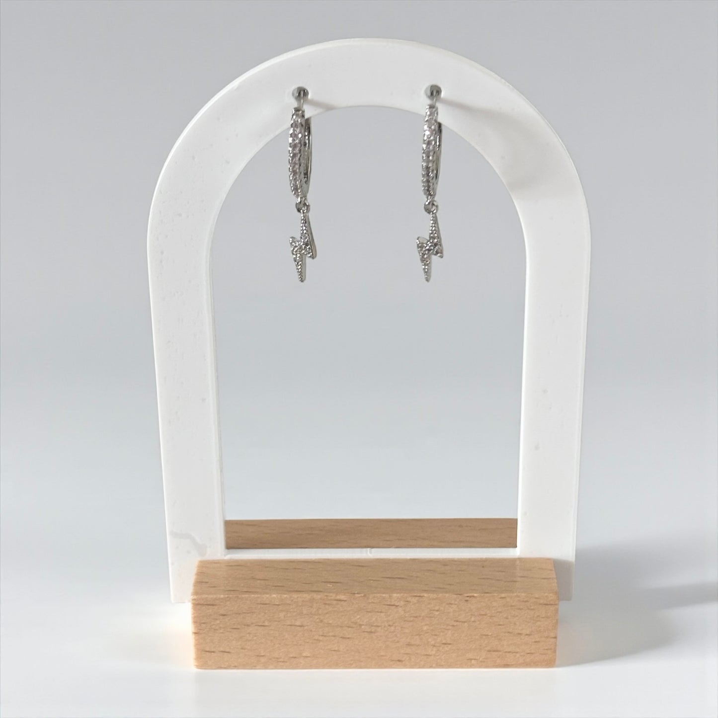 Crystal Simple Lightning Hoop Earrings