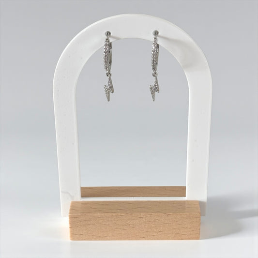 Crystal Simple Lightning Hoop Earrings