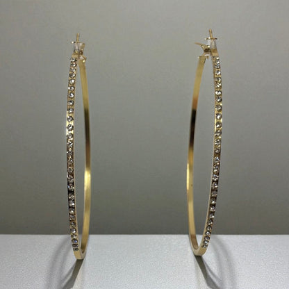 Rhinestone Big Hoop Earrings