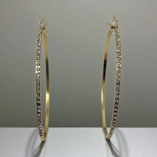 Rhinestone Big Hoop Earrings