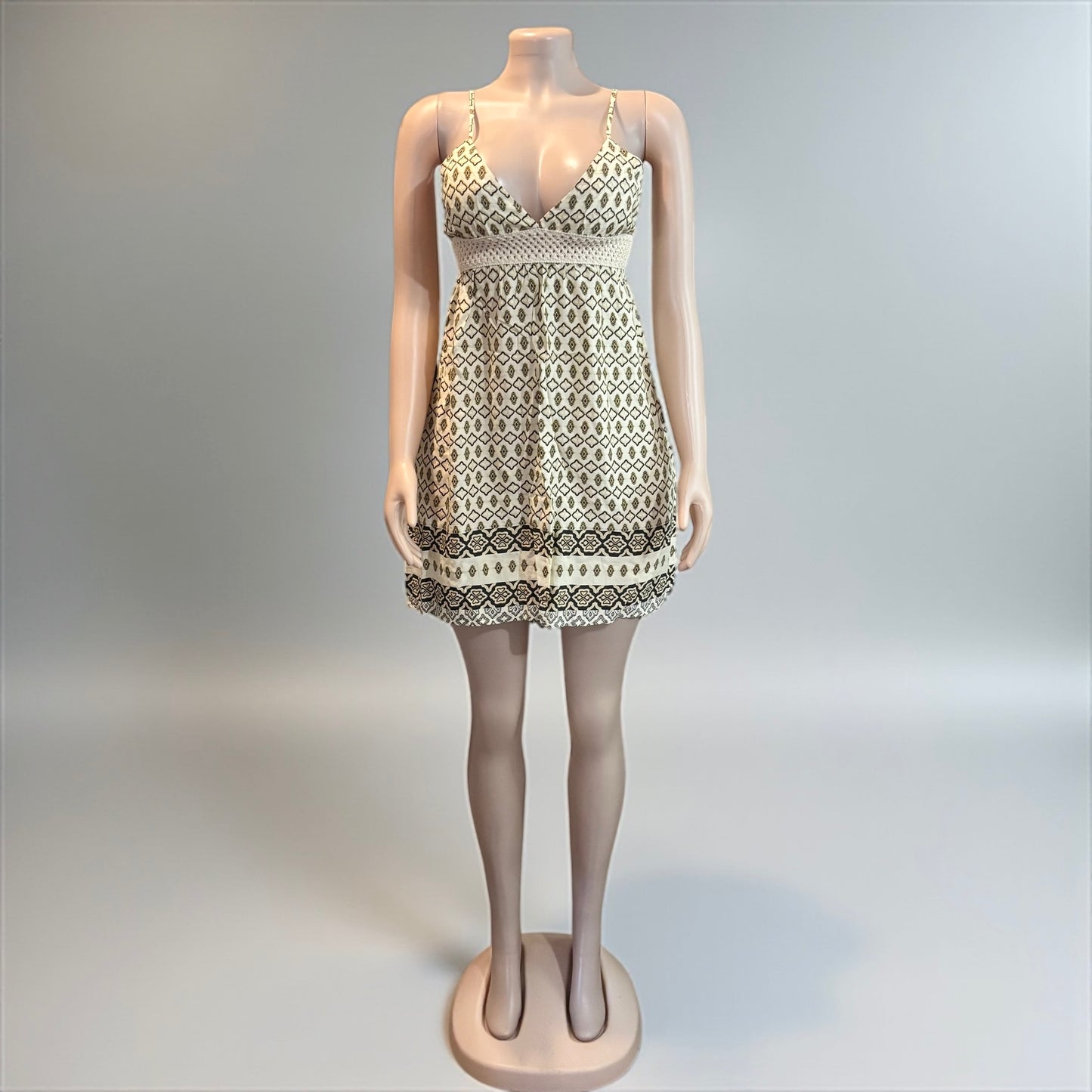 Beige Short Boho Casual Dress
