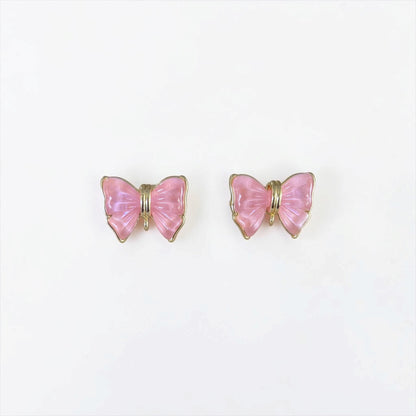 Pink Bow Necklace & Earring Set