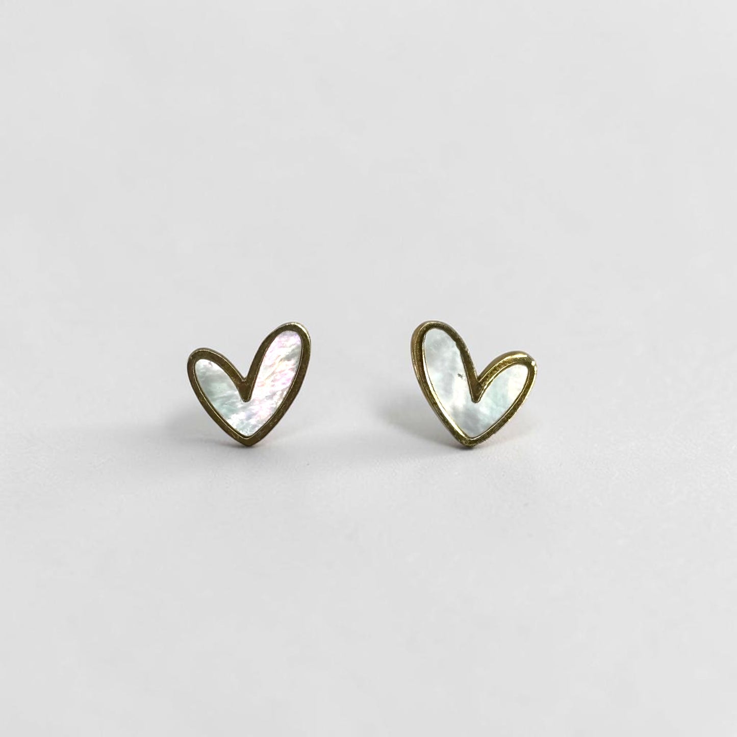 Small Heart Stud White Gold Earring