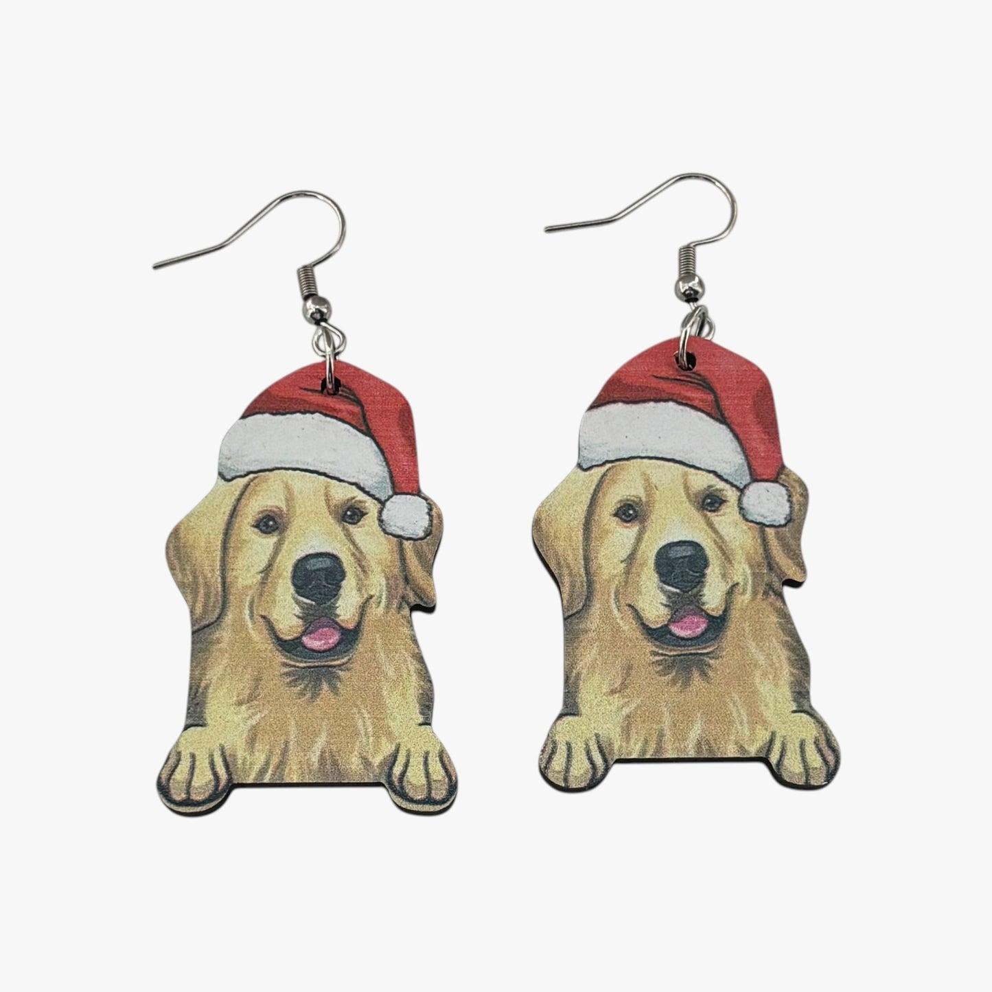 Golden Retriever Wood Drop Earring