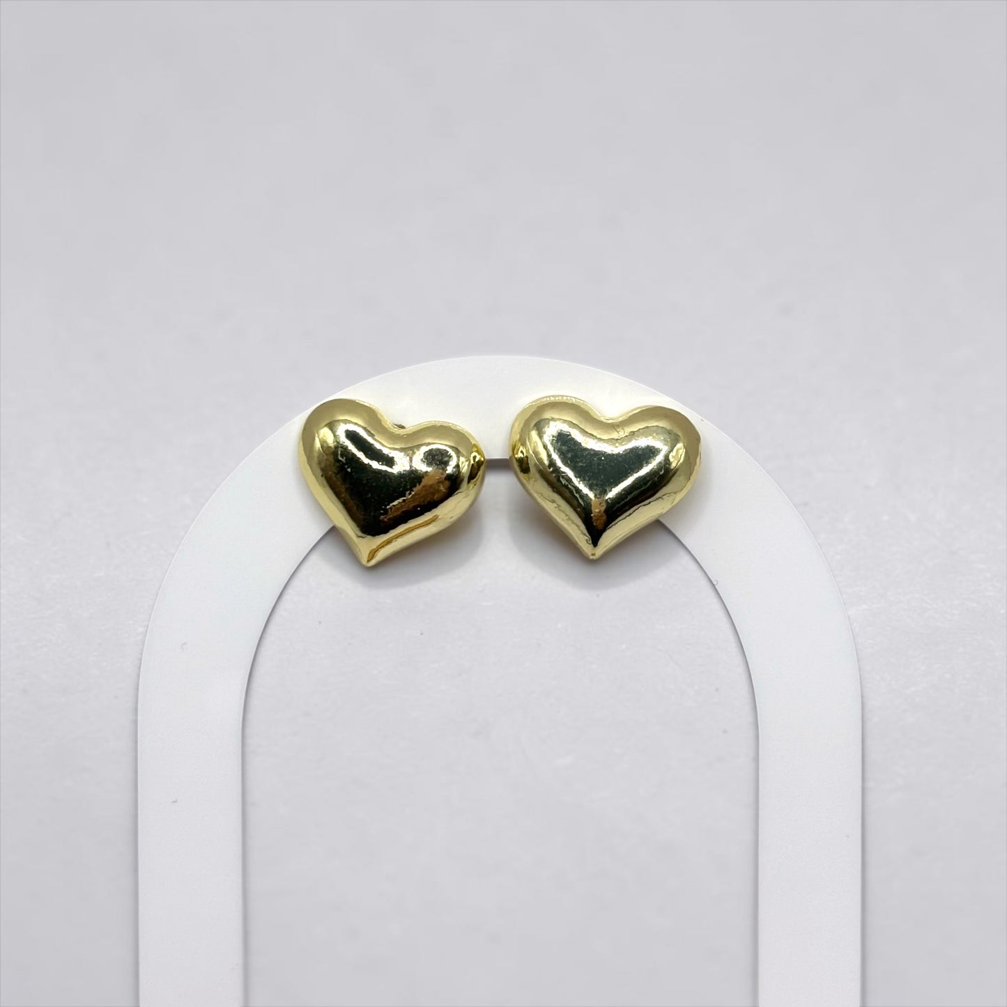 Small Heart Gold Stud Earrings