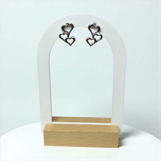 Triple Hearts Small Earrings