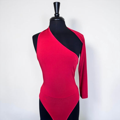 One Shoulder Women Irregular Bodysuit