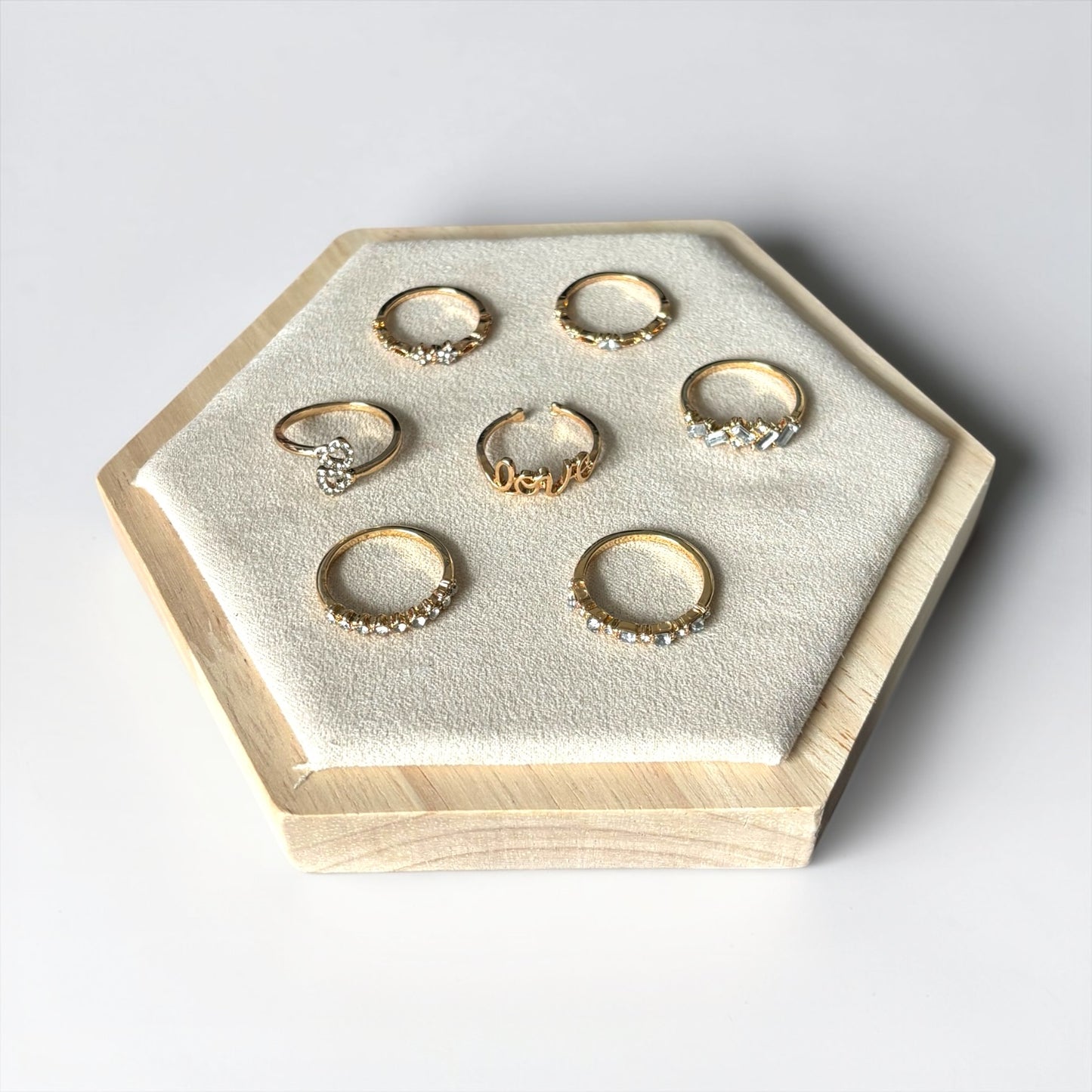 Juego de 7 anillos de oro bohemio