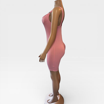 Sleeveless Pink Short Romper