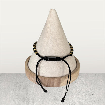 Pulsera clásica unisex ajustable de cuentas de cobre de 4 mm