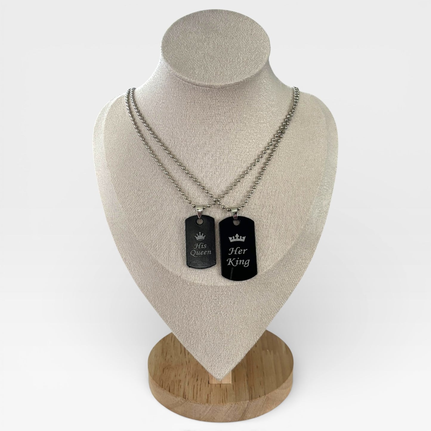 Her King His Queen Matching Couple Necklaces