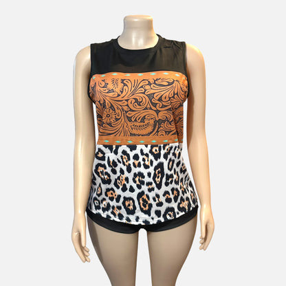 Leopard Multi Color-Block T-shirt