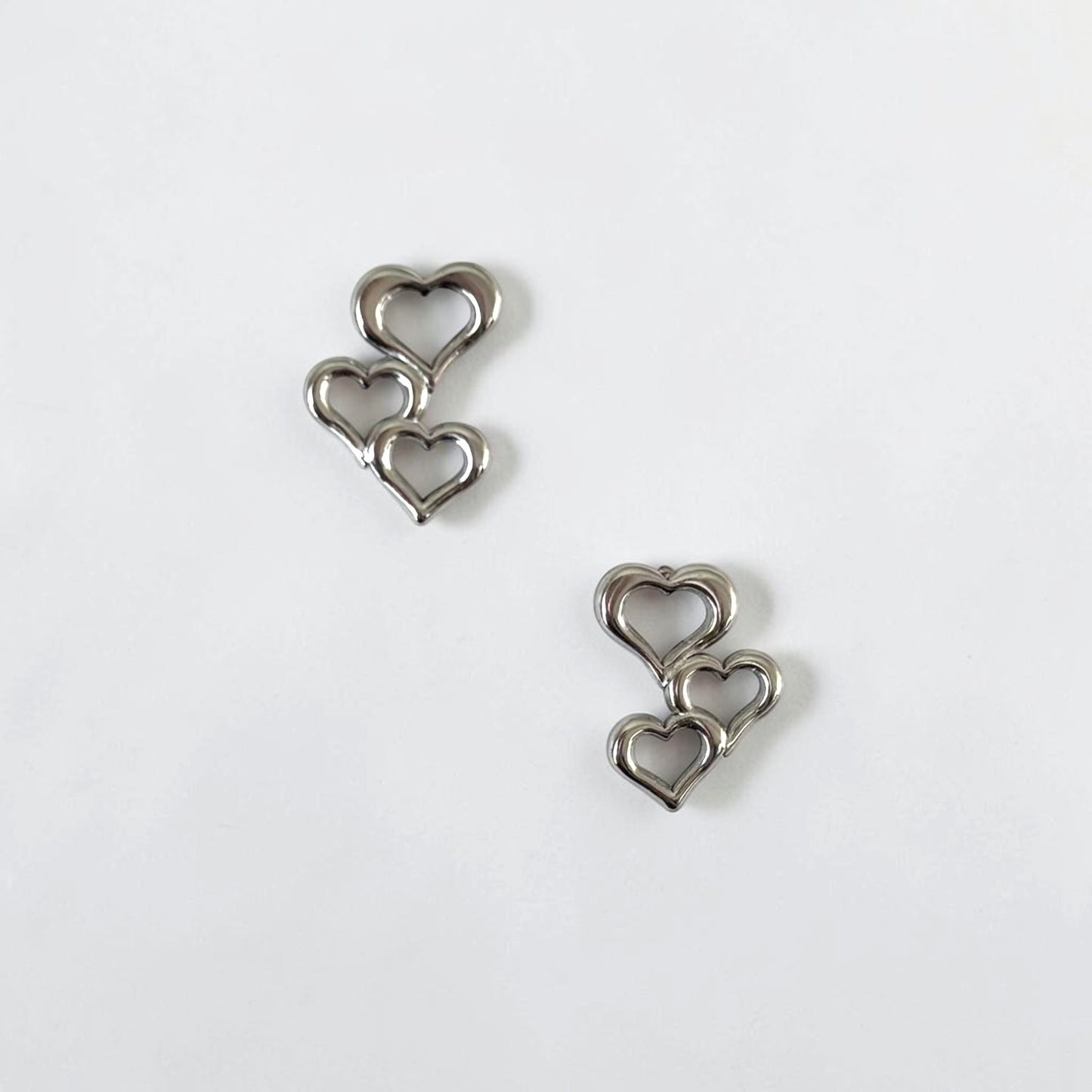 Triple Hearts Small Earrings