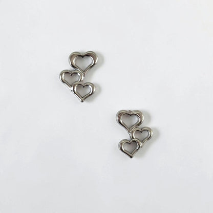 Triple Hearts Small Earrings