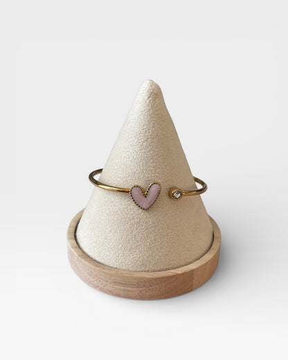 Light Pink Heart Cuff Bracelet