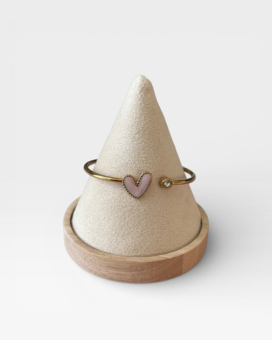 Light Pink Heart Cuff Bracelet