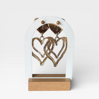 Leopard Print Heart Dandle Earring