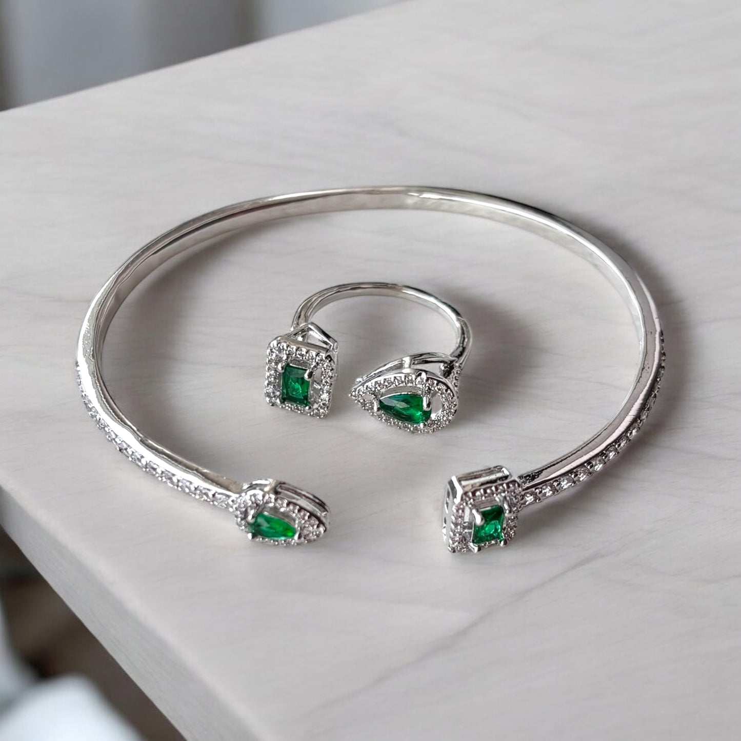 2 Piece Adjustable Bracelet & Ring Set