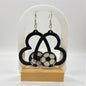 Heart Soccer Wood Earring