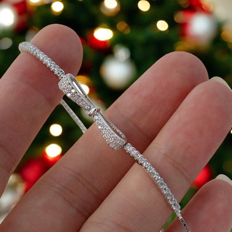 Silver Women Bowknot Bracelet