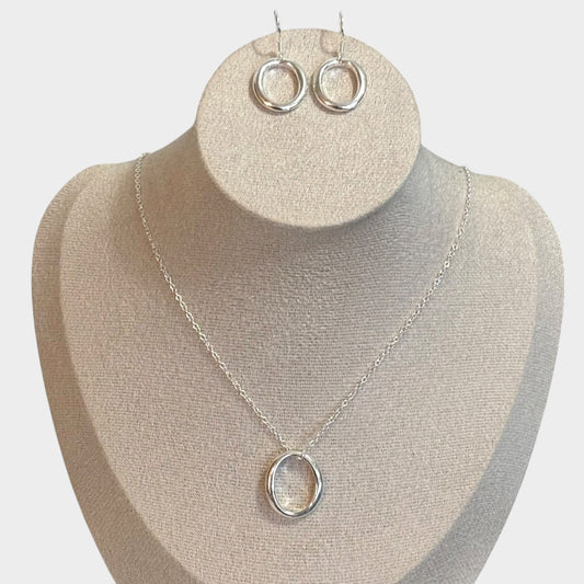 Original Silver Round Jewelry Set
