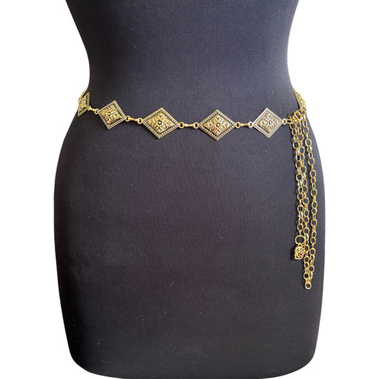 Vintage Geometric Chain Belt