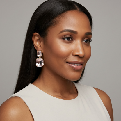 Light Pink Gem Dangle Earring