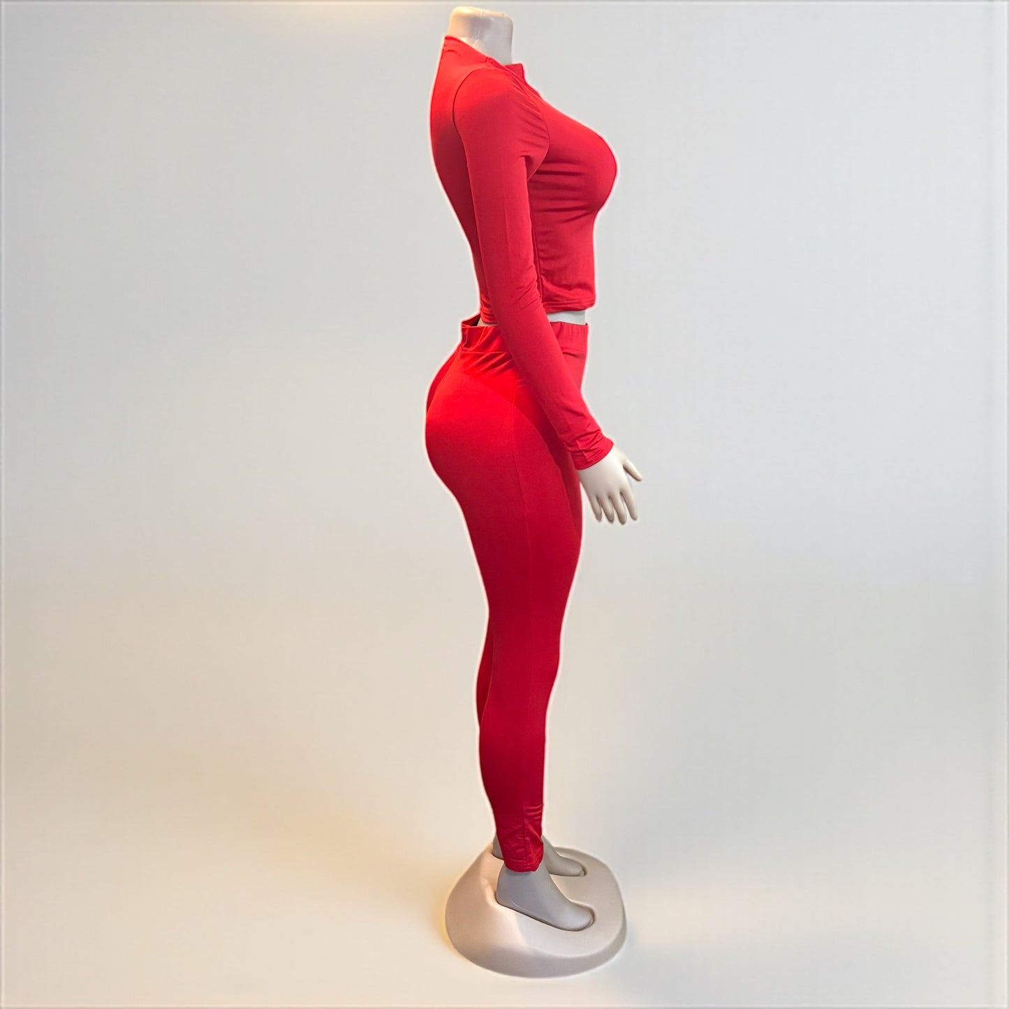 2 Piece Top and Long Pant Red Set