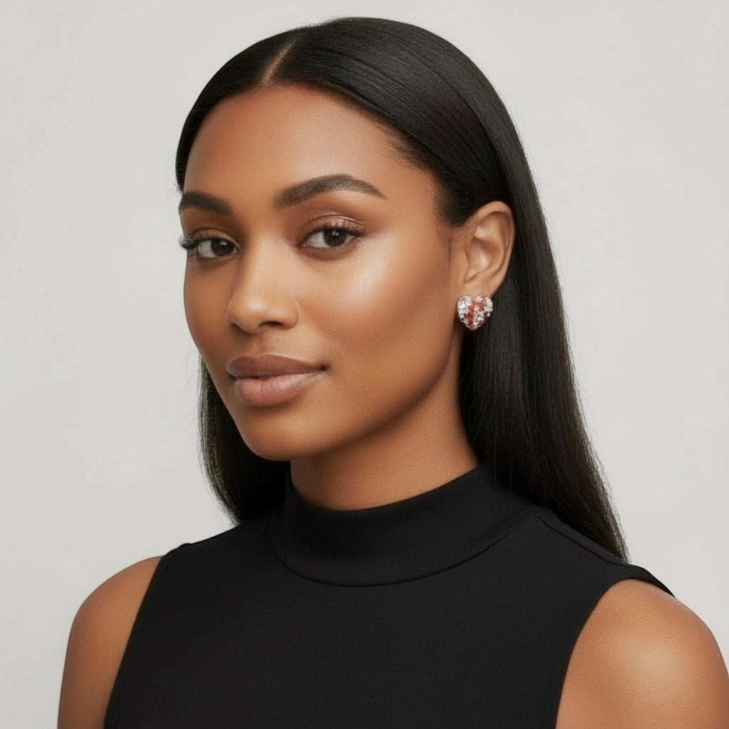 Shiny Heart Shape Ear Studs