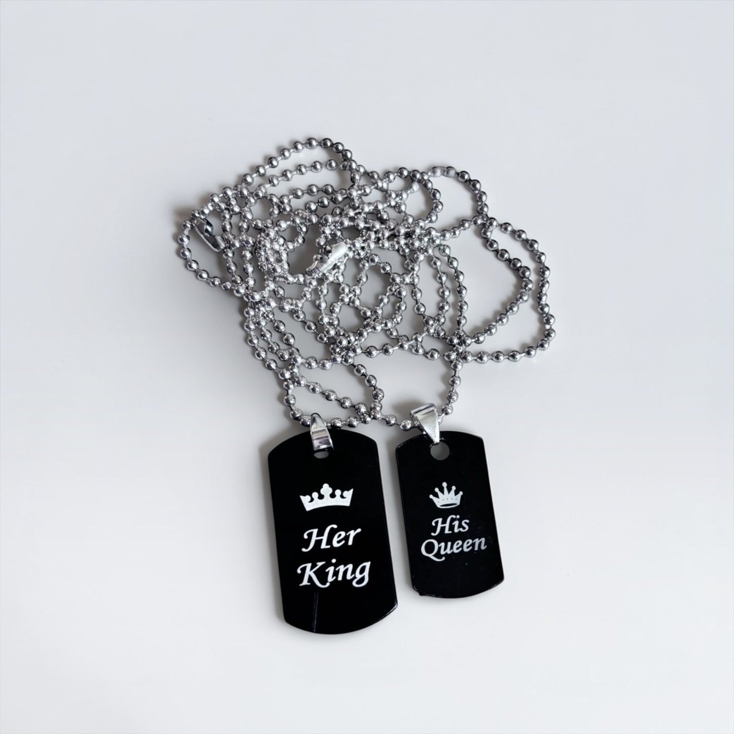 Her King His Queen Matching Couple Necklaces