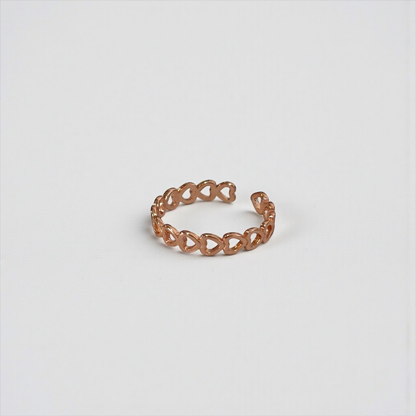 Heart Shape Rose Gold Adjustable Ring