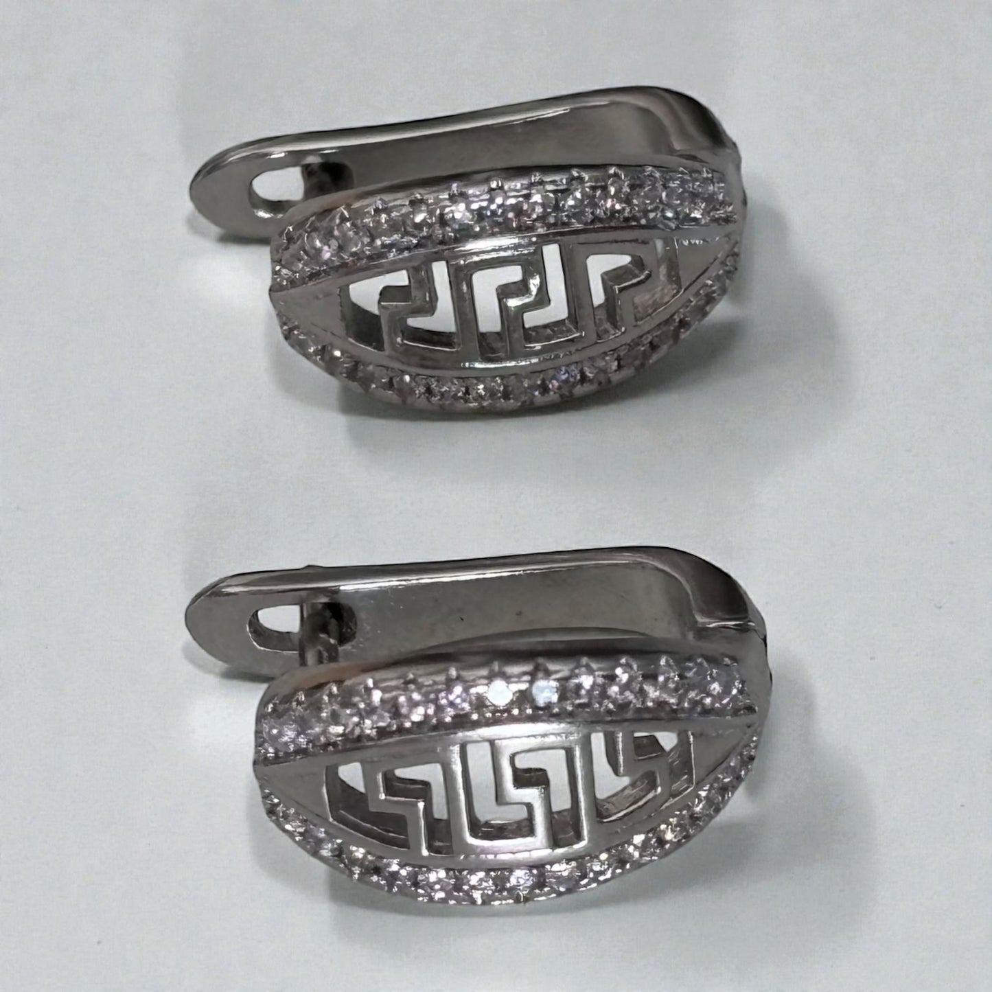 Silver Small Zircon Hoop Earring