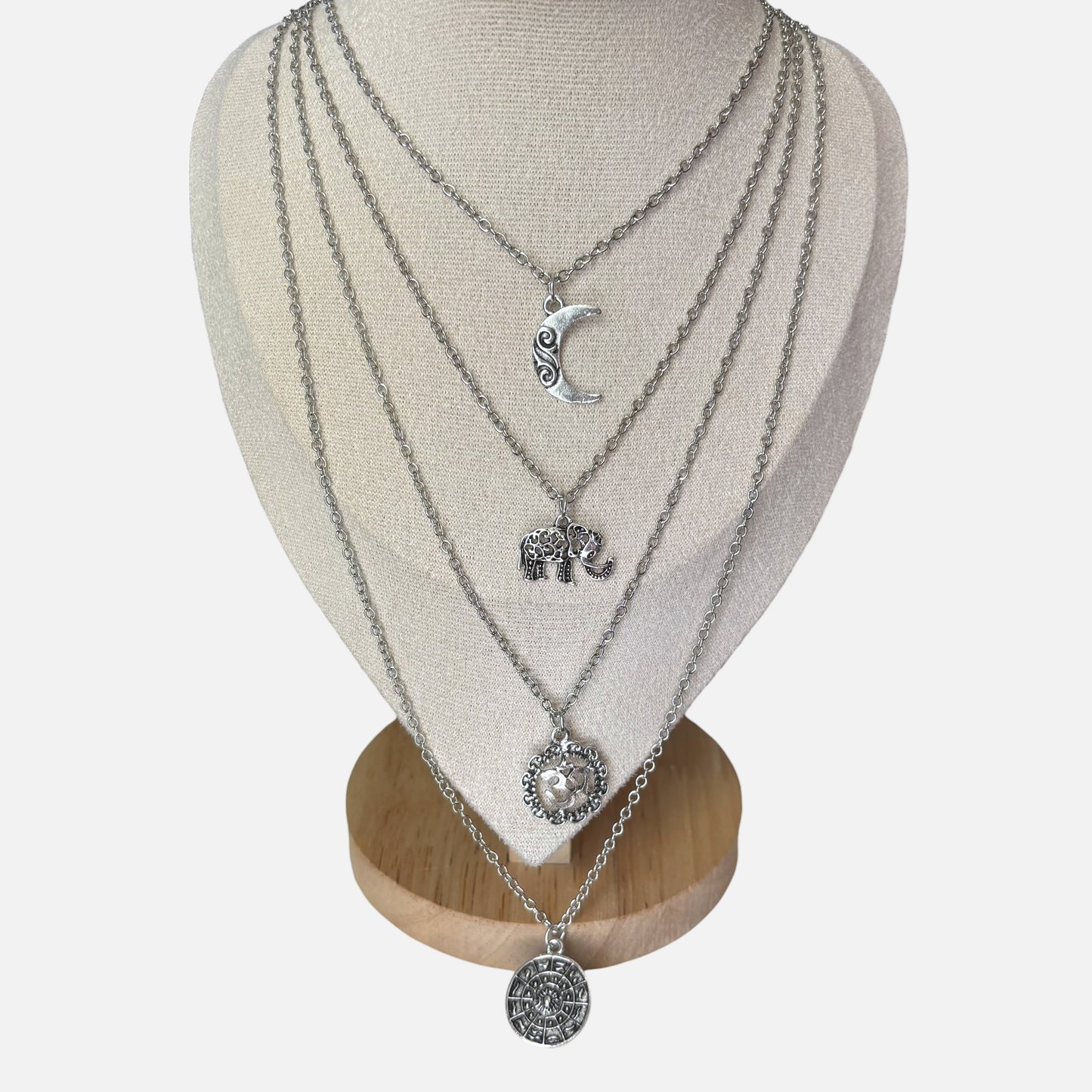 Mystic Charm Layered Silver Necklace