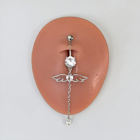 Angel Wings Dangle Belly Button Ring
