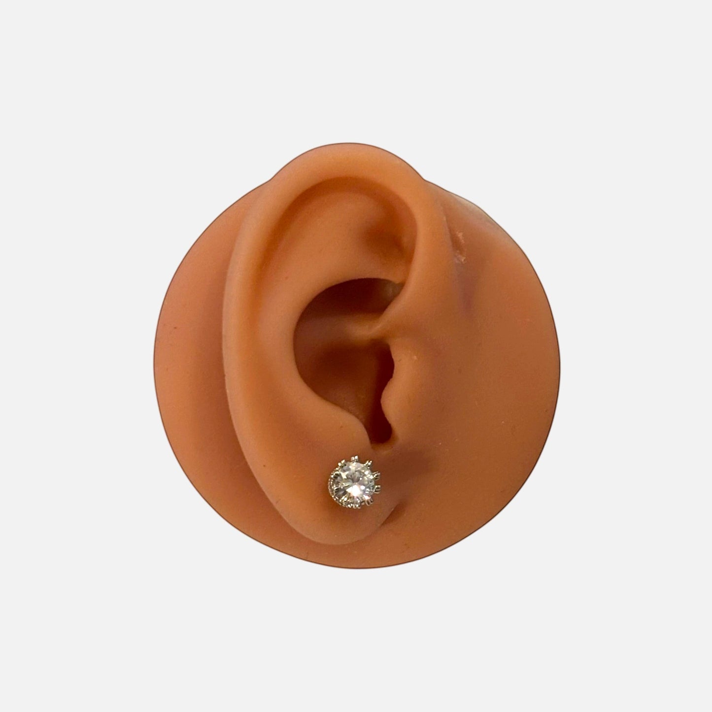 Crown Silver Stud Earrings