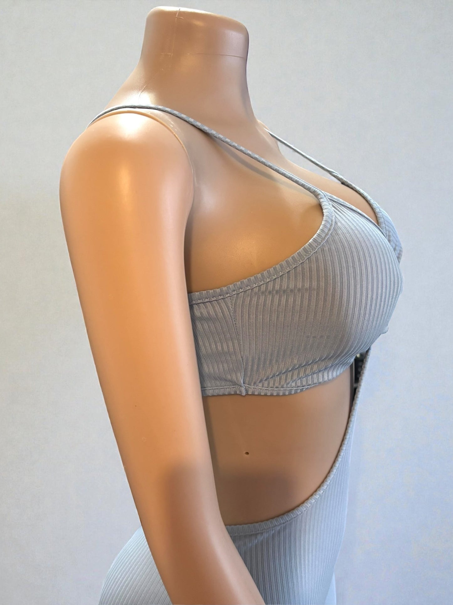 Mono azul claro sin mangas pequeño para mujer