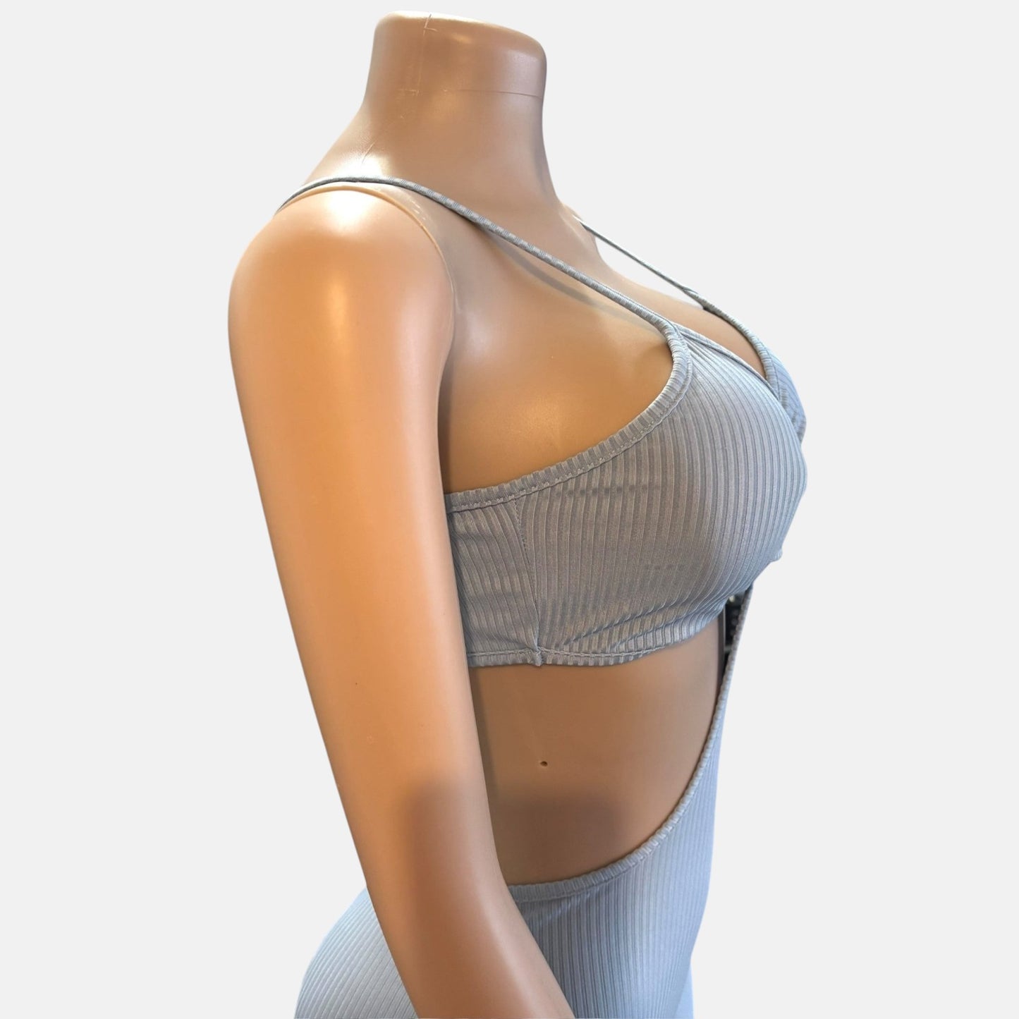 Mono azul claro sin mangas pequeño para mujer