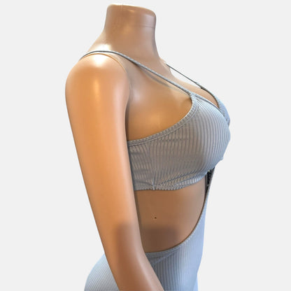 Mono azul claro sin mangas pequeño para mujer