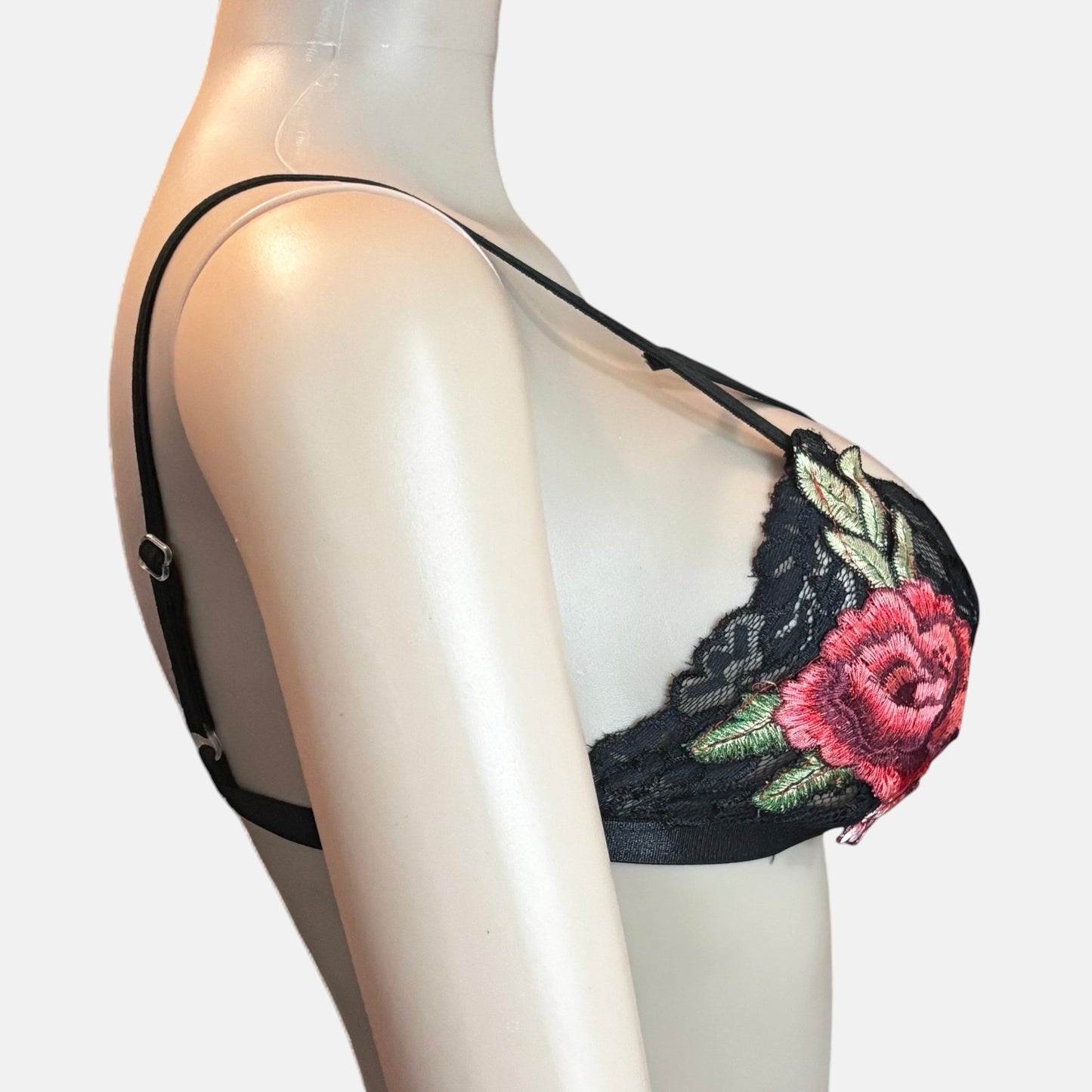 Sujetador floral sin aros con encaje sexy para mujer de Rose