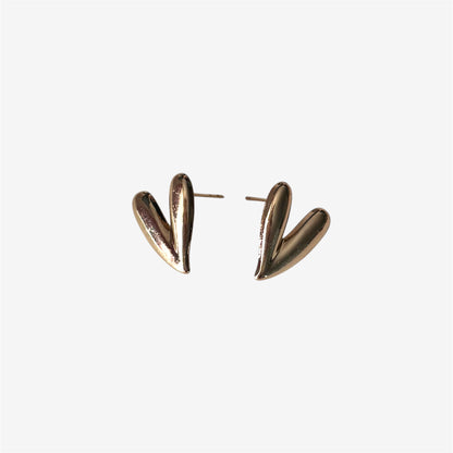 Gold Heart Shape Small Stud Earring